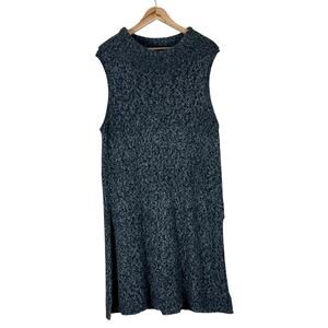 Halogen Cozy Sweater Dress Womens XL Gray Cowl Neck Cotton Sleeveless Minimalist